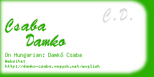 csaba damko business card